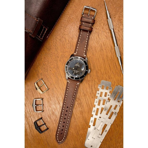 The Watch Boutique Hirsch LIBERTY Leather Watch Strap in BROWN