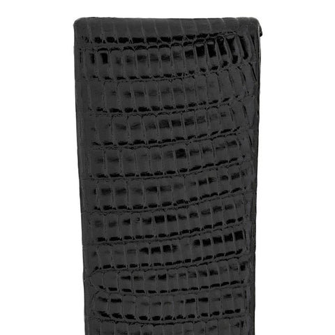 The Watch Boutique Hirsch LIZARD Leather Watch Strap in BLACK