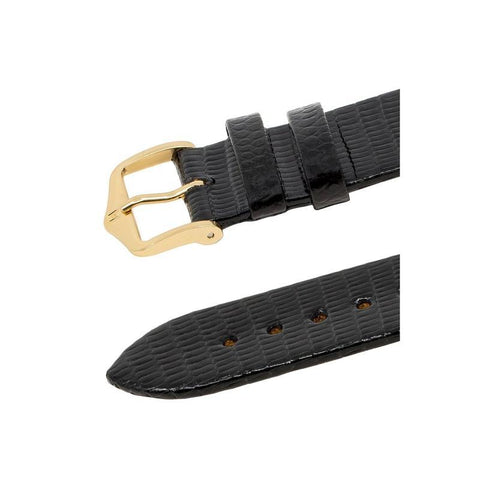 The Watch Boutique Hirsch LIZARD Leather Watch Strap in BLACK