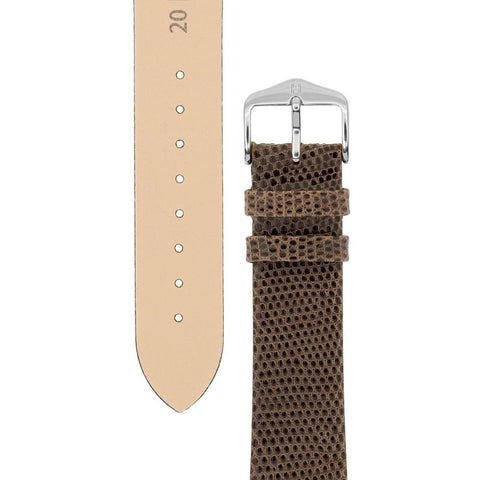 The Watch Boutique Hirsch LIZARD Leather Watch Strap in BROWN