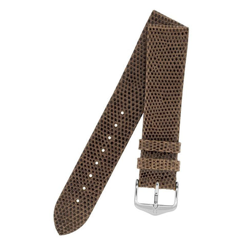 The Watch Boutique Hirsch LIZARD Leather Watch Strap in BROWN