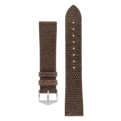 The Watch Boutique Hirsch LIZARD Leather Watch Strap in BROWN
