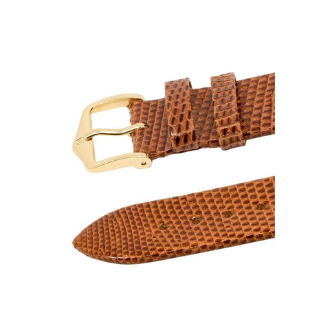 The Watch Boutique Hirsch LIZARD Leather Watch Strap in GOLD BROWN
