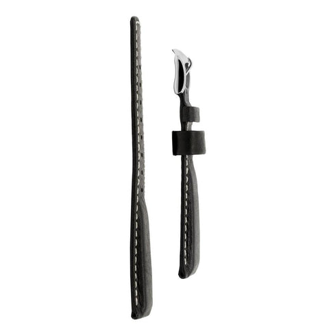 The Watch Boutique Hirsch MARINER Water-Resistant Leather Watch Strap in BLACK