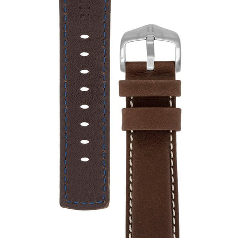 The Watch Boutique Hirsch MARINER Water-Resistant Leather Watch Strap in BROWN