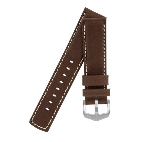 The Watch Boutique Hirsch MARINER Water-Resistant Leather Watch Strap in BROWN