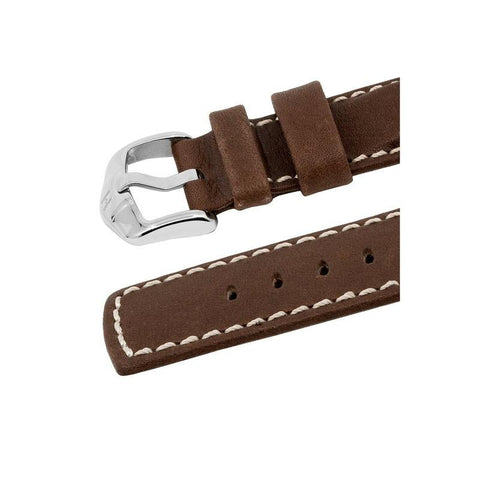 The Watch Boutique Hirsch MARINER Water-Resistant Leather Watch Strap in BROWN