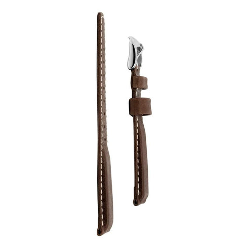 The Watch Boutique Hirsch MARINER Water-Resistant Leather Watch Strap in BROWN