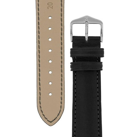 The Watch Boutique Hirsch MERINO Nappa Leather Watch Strap in BLACK