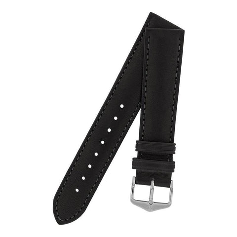 The Watch Boutique Hirsch MERINO Nappa Leather Watch Strap in BLACK