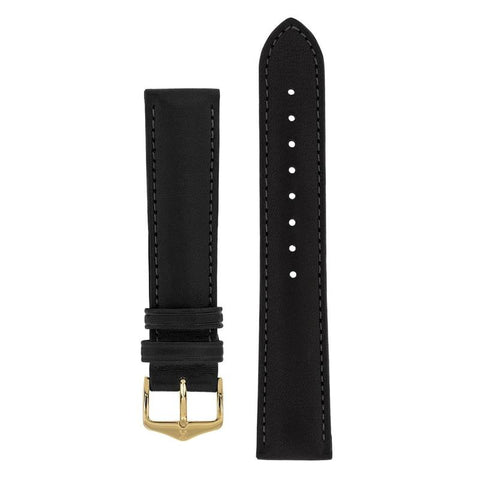 The Watch Boutique Hirsch MERINO Nappa Leather Watch Strap in BLACK