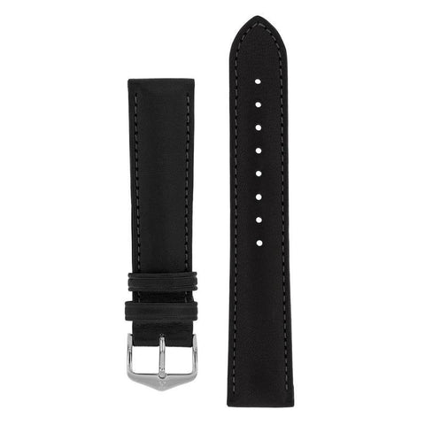 The Watch Boutique Hirsch MERINO Nappa Leather Watch Strap in BLACK 14mm Gold