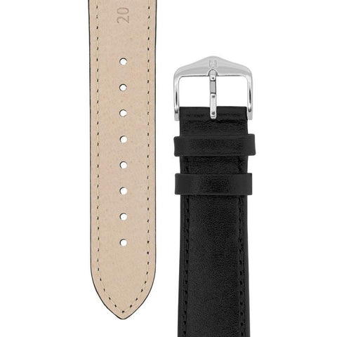 The Watch Boutique Hirsch OSIRIS Calf Leather Watch Strap in BLACK