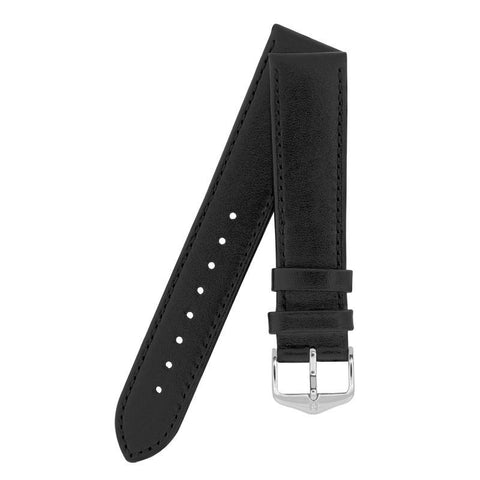 The Watch Boutique Hirsch OSIRIS Calf Leather Watch Strap in BLACK
