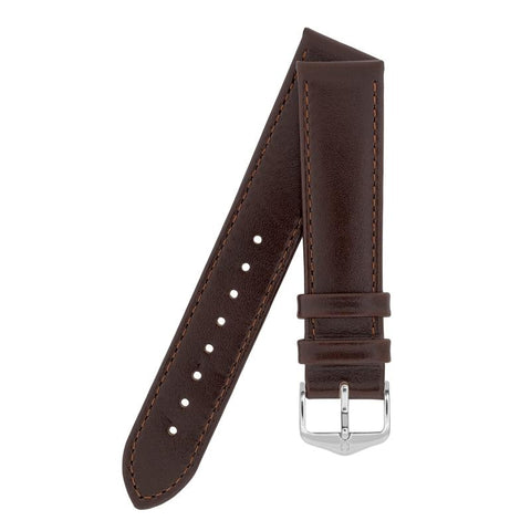 The Watch Boutique Hirsch OSIRIS Calf Leather Watch Strap in BROWN