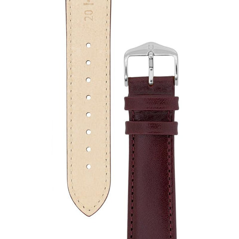 The Watch Boutique Hirsch OSIRIS Calf Leather Watch Strap in BURGUNDY