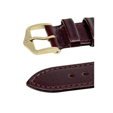 The Watch Boutique Hirsch OSIRIS Calf Leather Watch Strap in BURGUNDY