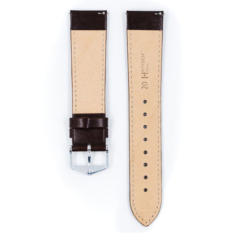 The Watch Boutique Hirsch OSIRIS Calf Watch Strap in BROWN SHINY
