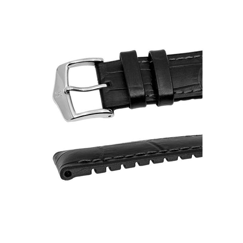 The Watch Boutique Hirsch PAUL Alligator Embossed Performance Watch Strap in BLACK
