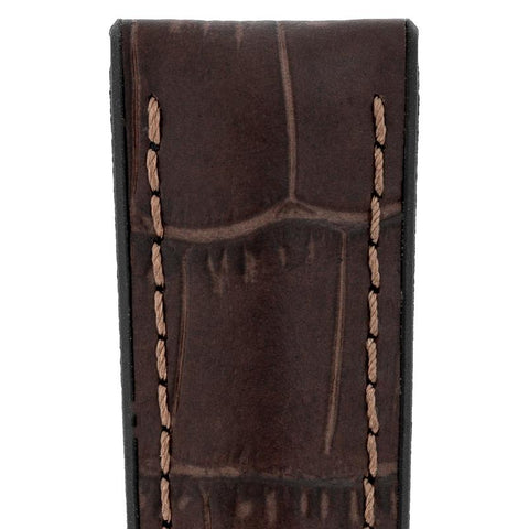 The Watch Boutique Hirsch PAUL Alligator Embossed Performance Watch Strap in BROWN
