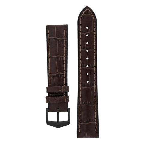The Watch Boutique Hirsch PAUL Alligator Embossed Performance Watch Strap in BROWN