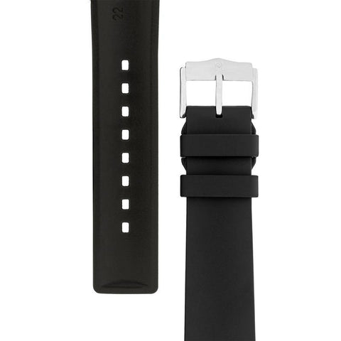 The Watch Boutique Hirsch PURE Natural Rubber Watch Strap in BLACK