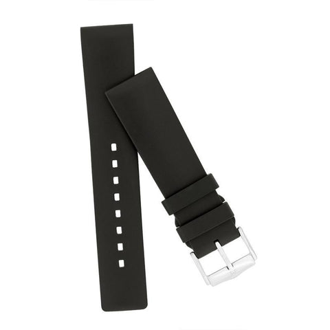 The Watch Boutique Hirsch PURE Natural Rubber Watch Strap in BLACK
