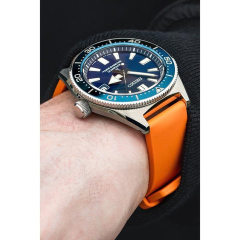 The Watch Boutique Hirsch PURE Natural Rubber Watch Strap in ORANGE