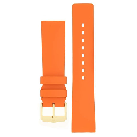 The Watch Boutique Hirsch PURE Natural Rubber Watch Strap in ORANGE