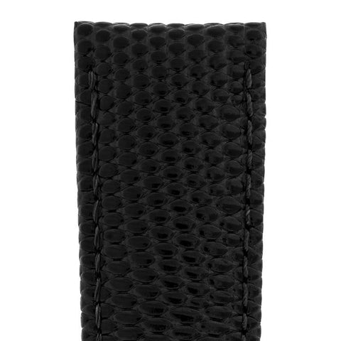 The Watch Boutique Hirsch RAINBOW Lizard Embossed Leather Watch Strap in BLACK