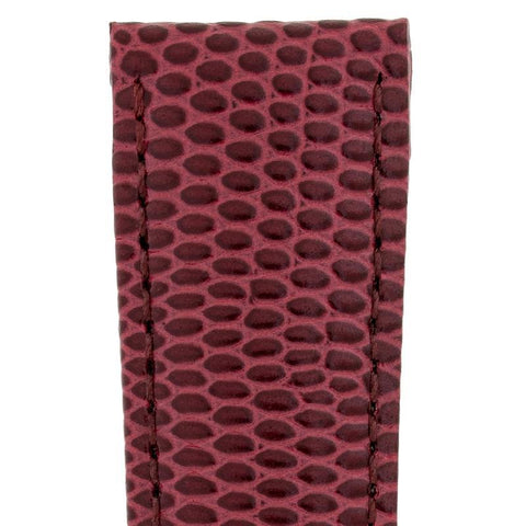 The Watch Boutique Hirsch RAINBOW Lizard Embossed Leather Watch Strap in BURGUNDY