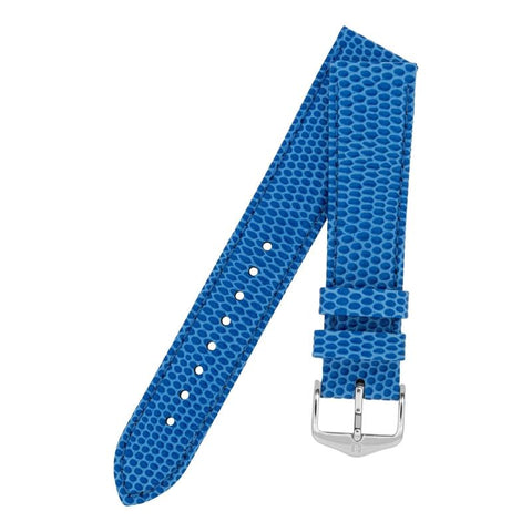 The Watch Boutique Hirsch RAINBOW Lizard Embossed Leather Watch Strap in ROYAL BLUE