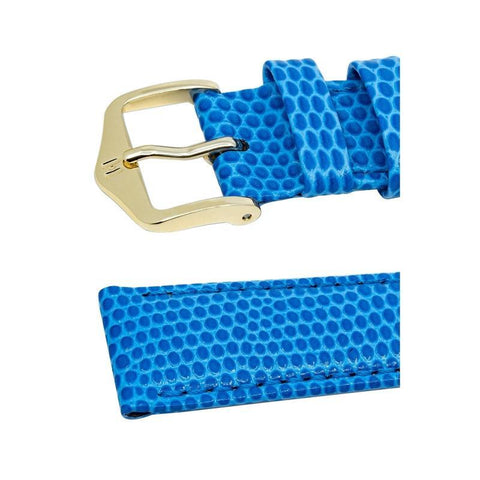 The Watch Boutique Hirsch RAINBOW Lizard Embossed Leather Watch Strap in ROYAL BLUE