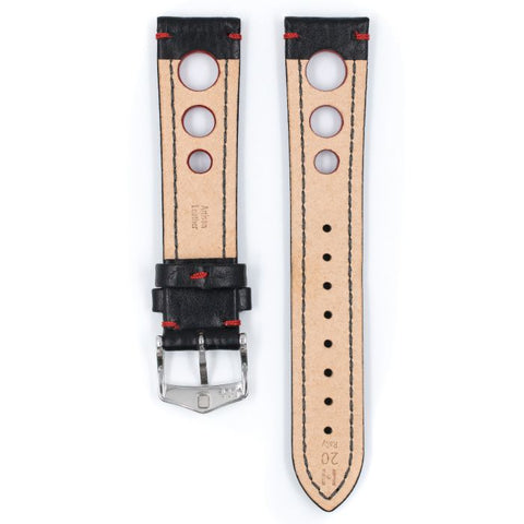 The Watch Boutique Hirsch RALLY Calf Watch Strap in BLACK