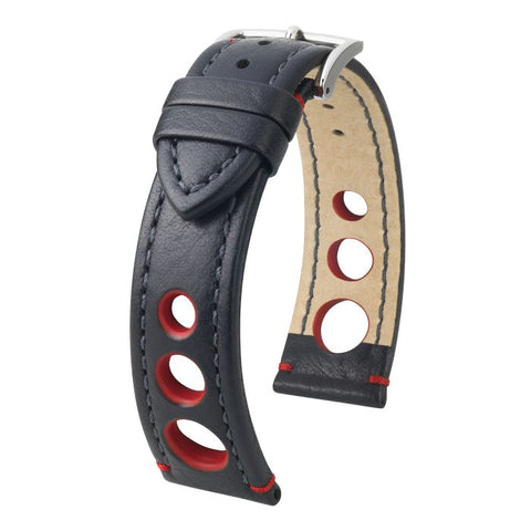 The Watch Boutique Hirsch RALLY Calf Watch Strap in BLACK