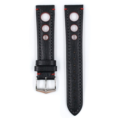 The Watch Boutique Hirsch RALLY Calf Watch Strap in BLACK