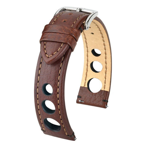 The Watch Boutique Hirsch RALLY Calf Watch Strap in BROWN