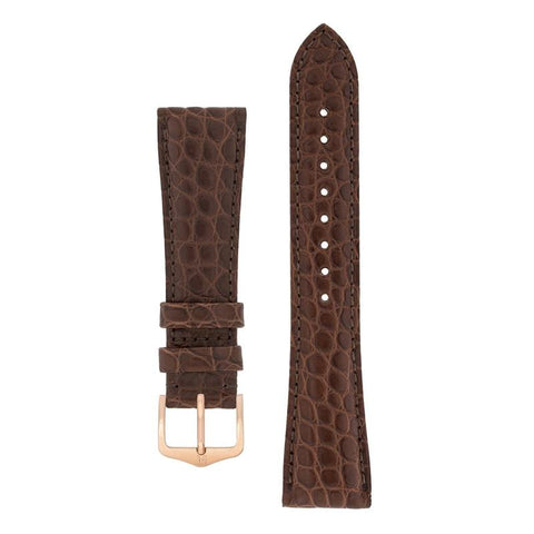The Watch Boutique Hirsch REGENT Genuine Alligator Leather Watch Strap in BROWN
