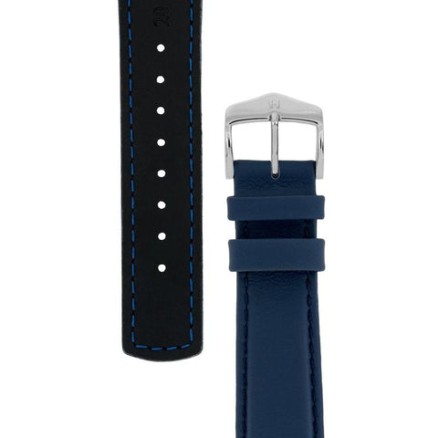The Watch Boutique Hirsch RUNNER Water-Resistant Calf Leather Watch Strap in BLUE