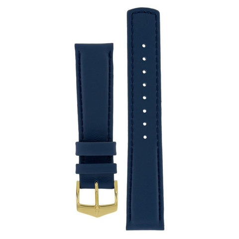The Watch Boutique Hirsch RUNNER Water-Resistant Calf Leather Watch Strap in BLUE