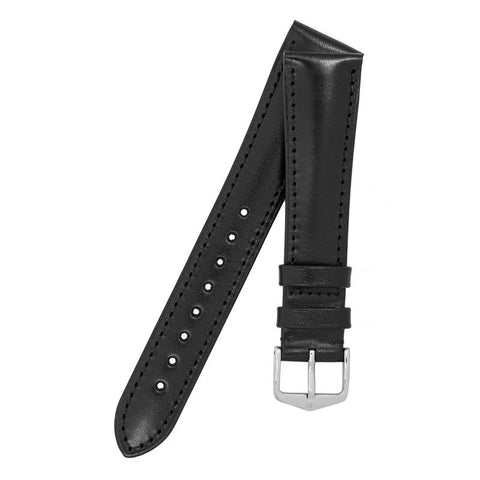The Watch Boutique Hirsch SIENA Tuscan Leather Watch Strap in BLACK