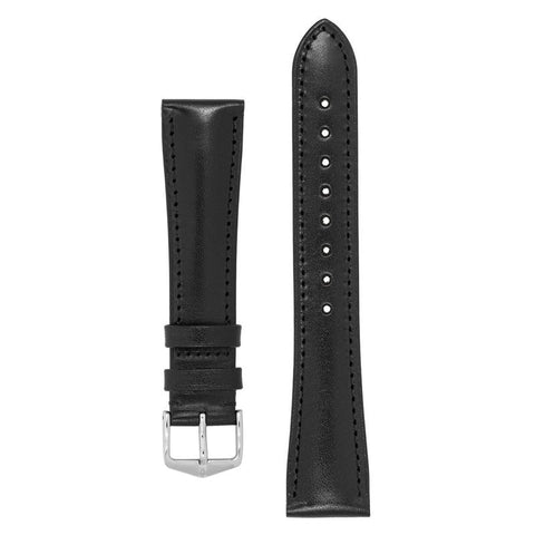 The Watch Boutique Hirsch SIENA Tuscan Leather Watch Strap in BLACK