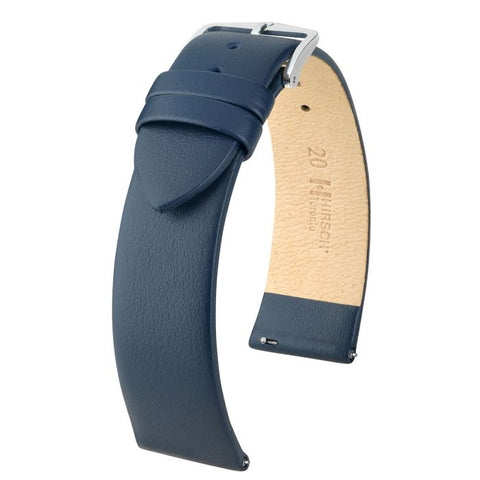 The Watch Boutique Hirsch TORONTO Calf Watch Strap in BLUE