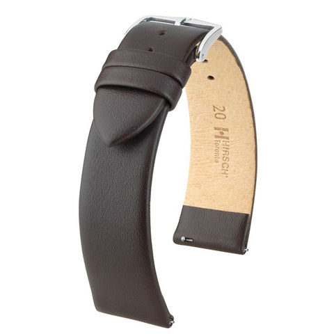 The Watch Boutique Hirsch TORONTO Calf Watch Strap in BROWN