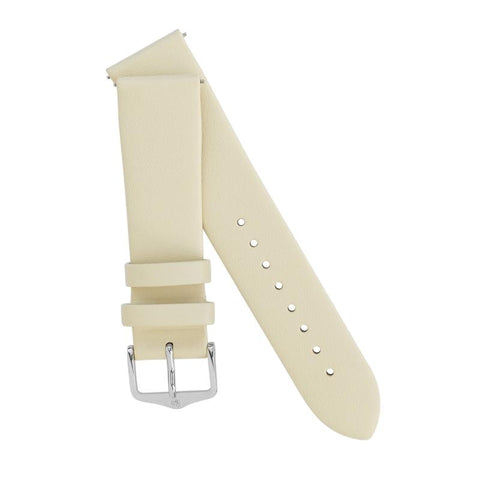 The Watch Boutique Hirsch TORONTO Fine-Grained Leather Watch Strap in BEIGE