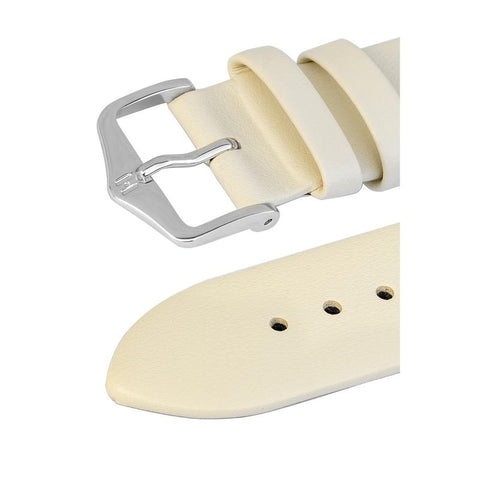 The Watch Boutique Hirsch TORONTO Fine-Grained Leather Watch Strap in BEIGE