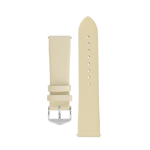 The Watch Boutique Hirsch TORONTO Fine-Grained Leather Watch Strap in BEIGE