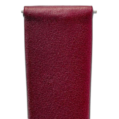 The Watch Boutique Hirsch TORONTO Fine-Grained Leather Watch Strap in BERRY