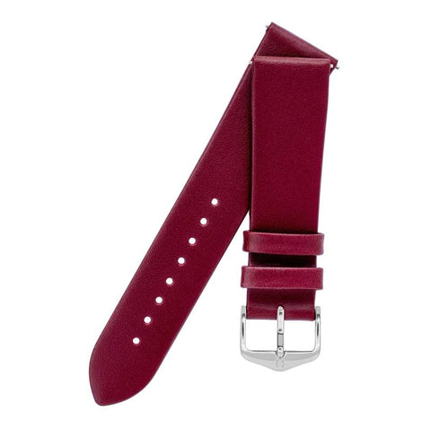 The Watch Boutique Hirsch TORONTO Fine-Grained Leather Watch Strap in BERRY