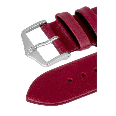 The Watch Boutique Hirsch TORONTO Fine-Grained Leather Watch Strap in BERRY